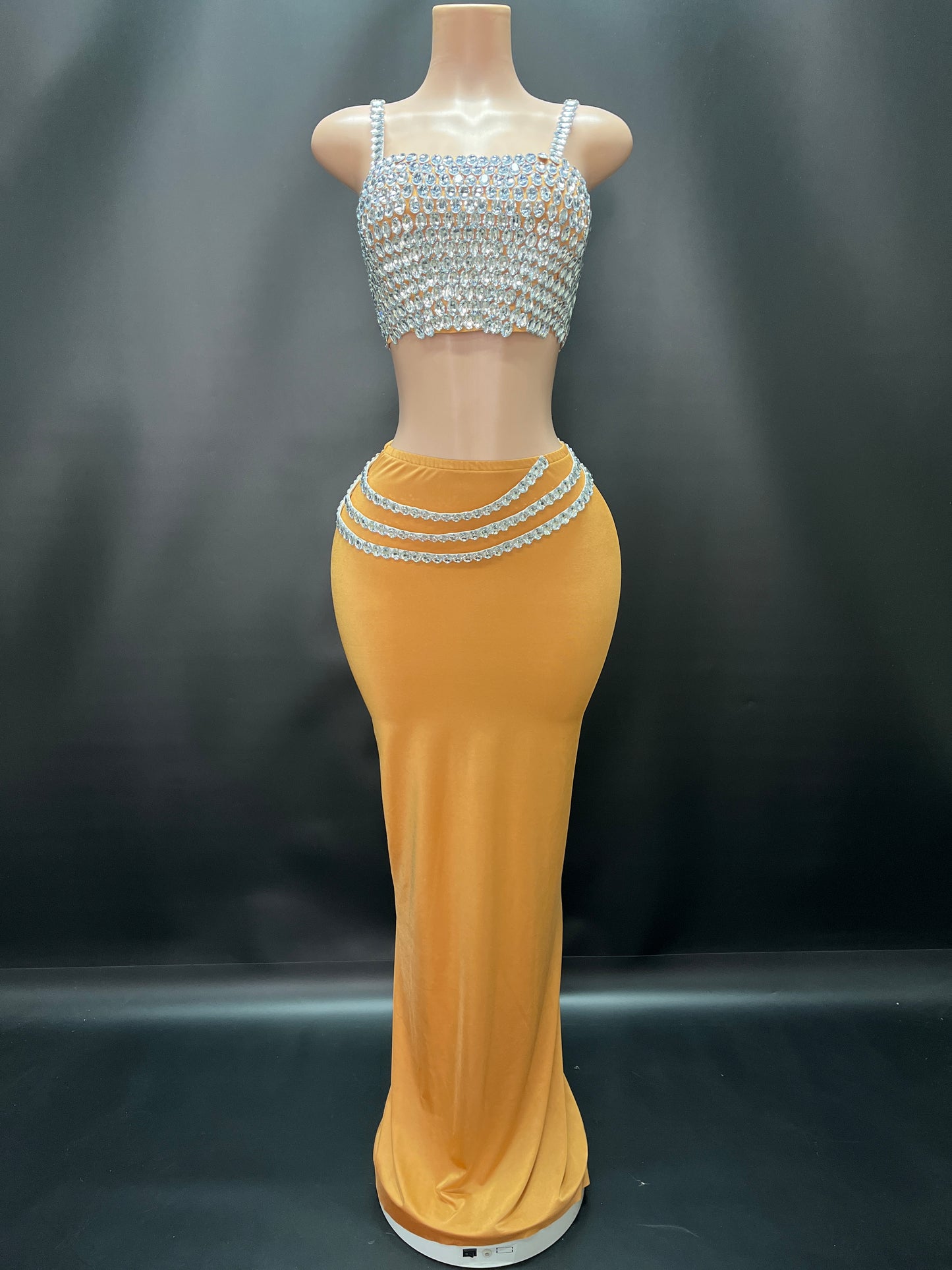 Bohemian Diamond Queen( Skirt Set) Orange