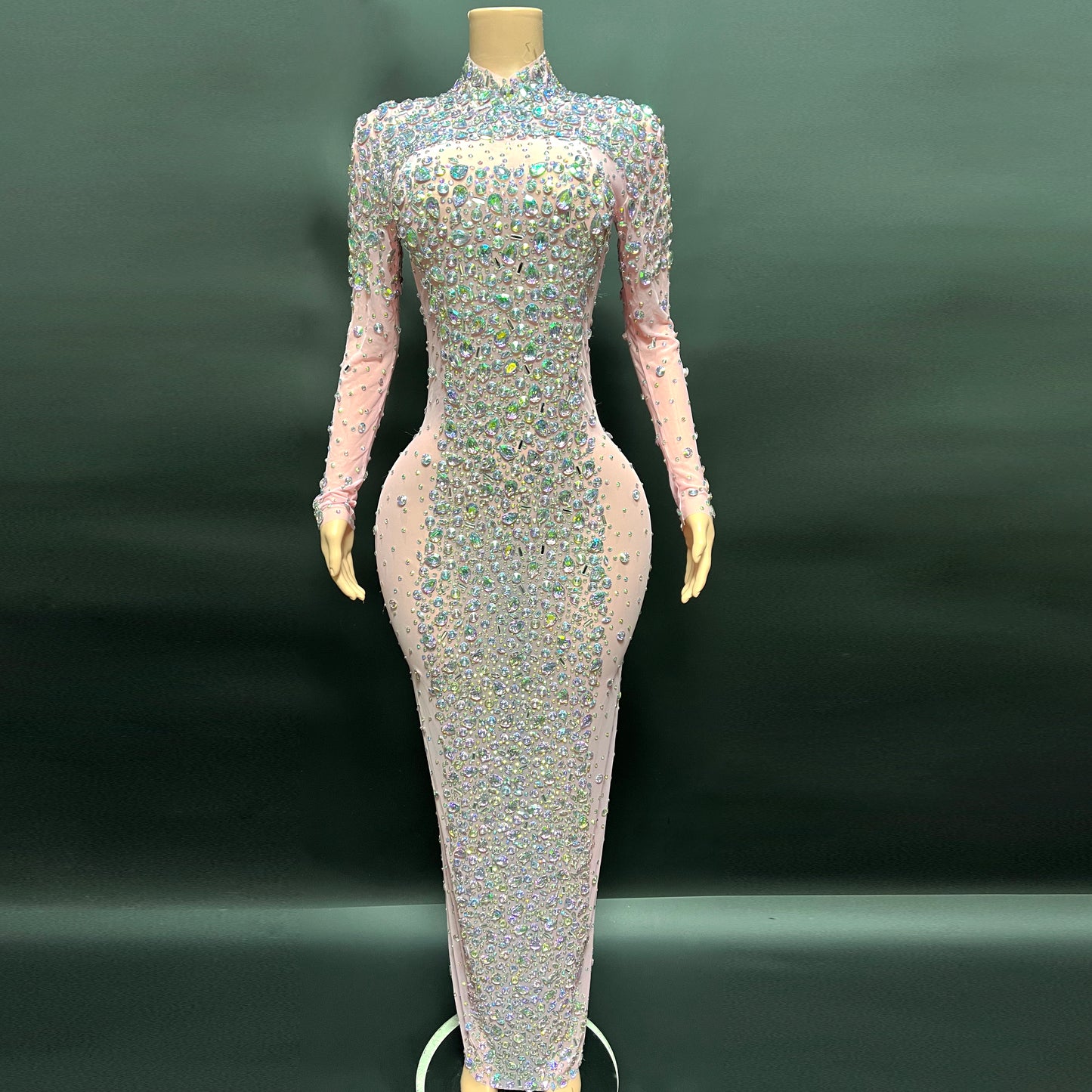 Certified Gem Dress(Pink + Clear Diamonds)