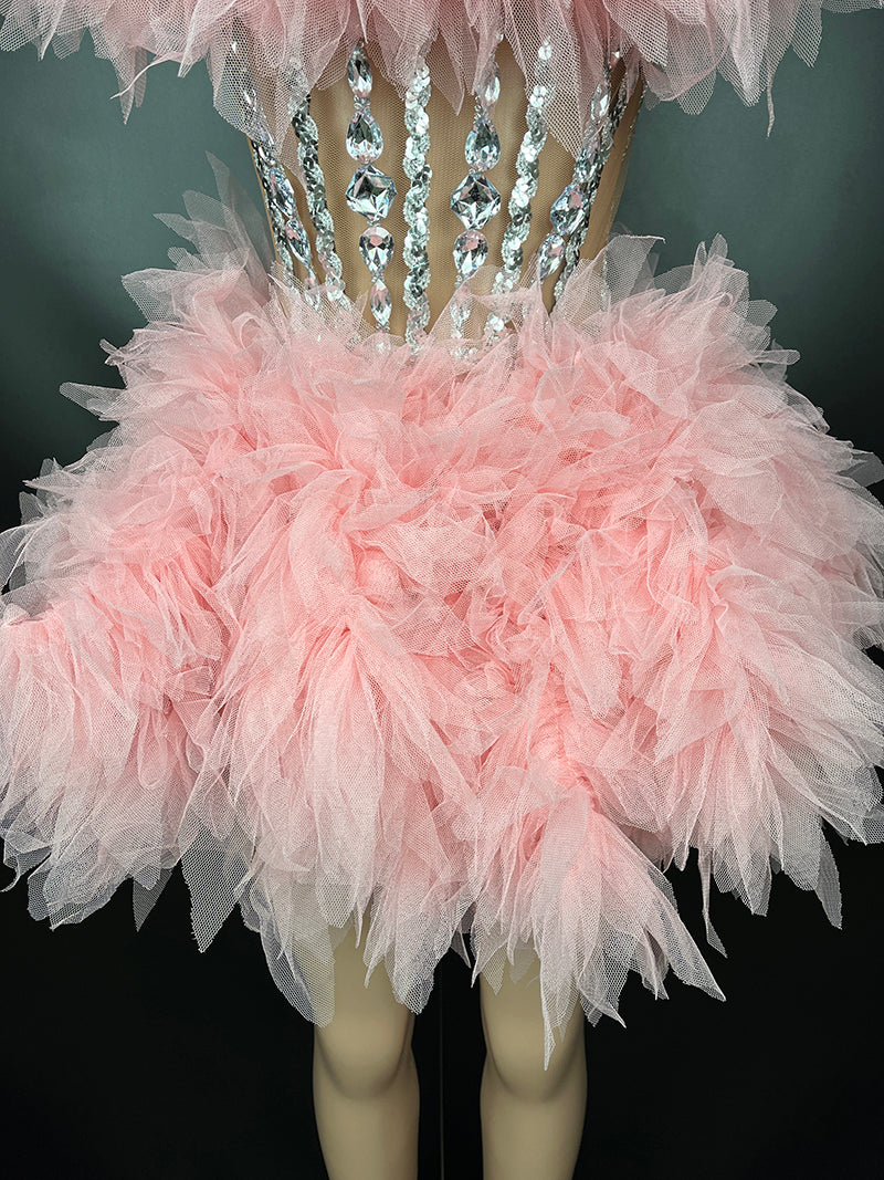 AMBER Tulle Mini Dress (Pink)