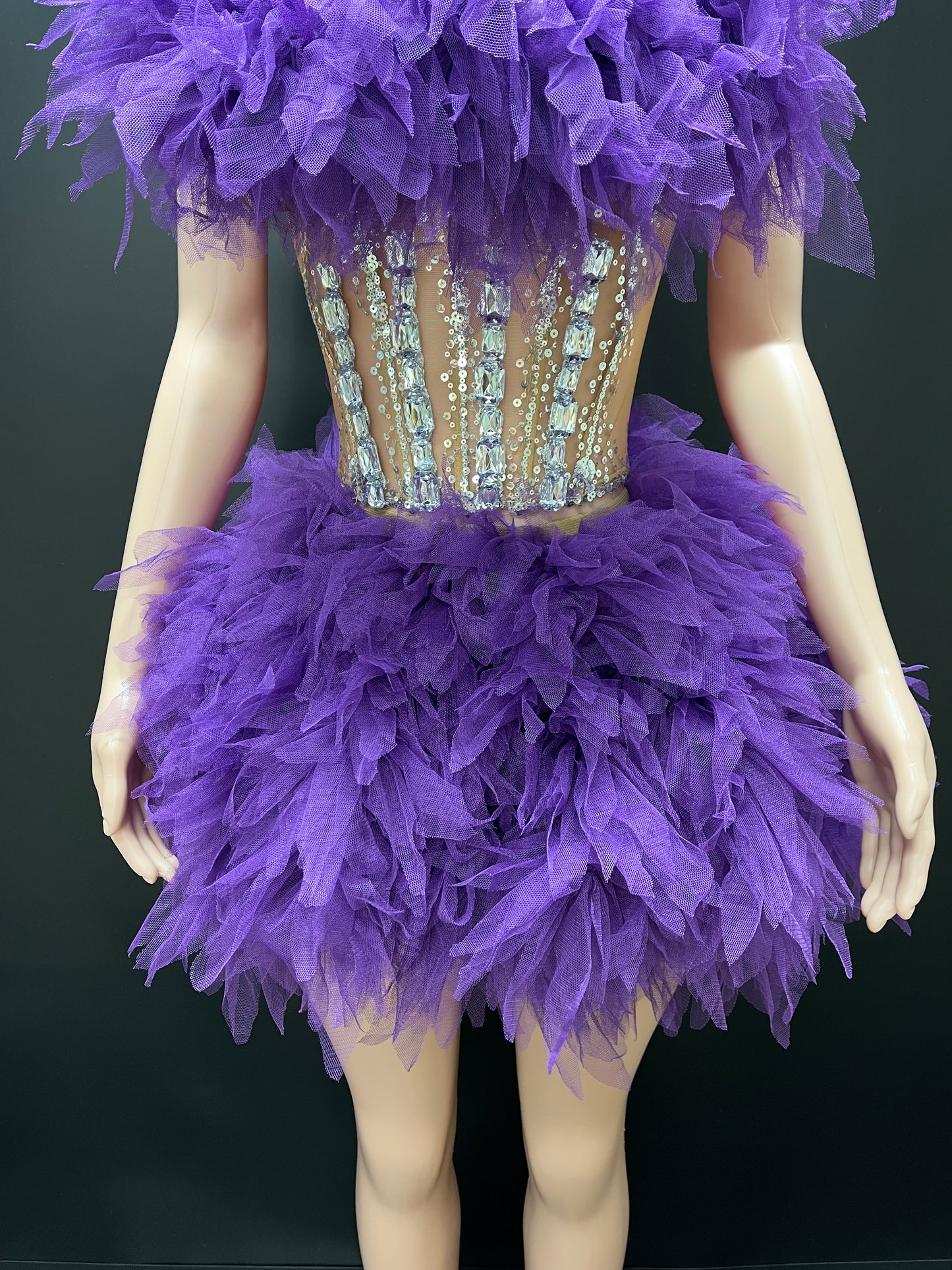 AMBER Tulle Mini Dress (Purple)