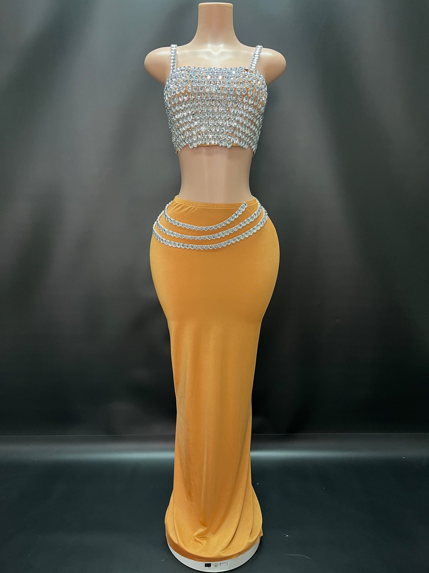 Bohemian Diamond Queen( Skirt Set) Orange