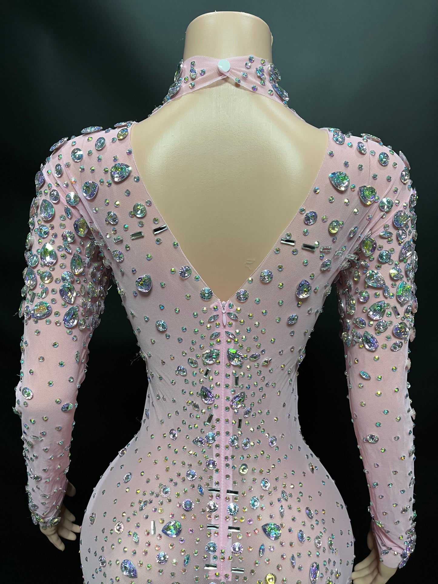 Certified Gem Dress(Pink + Clear Diamonds)