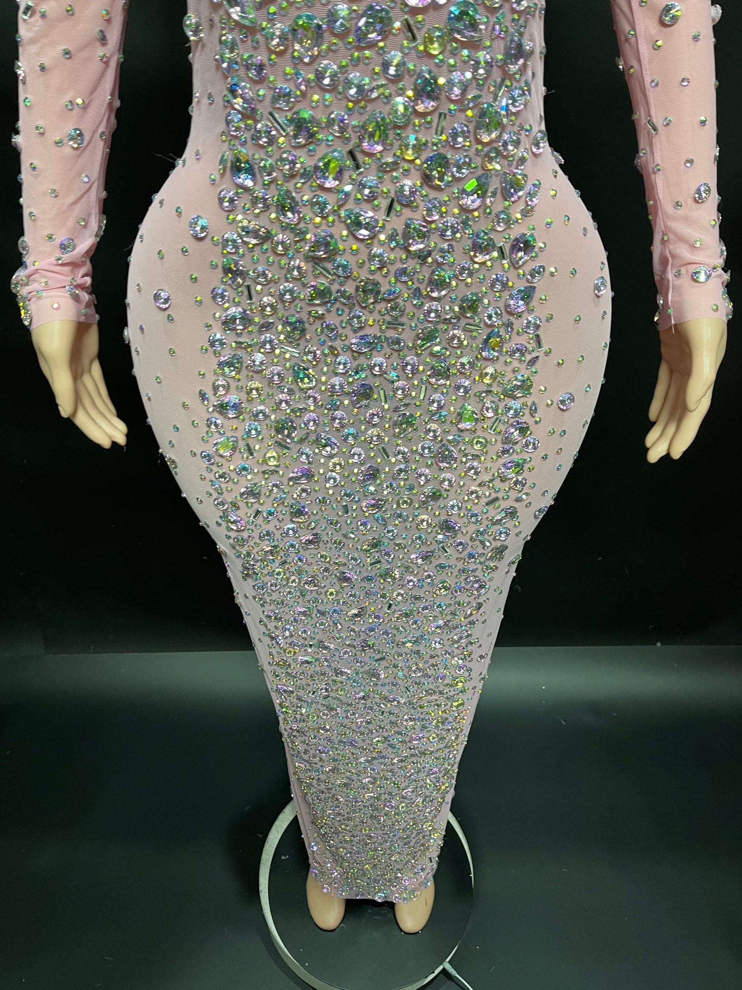 Certified Gem Dress(Pink + Clear Diamonds)