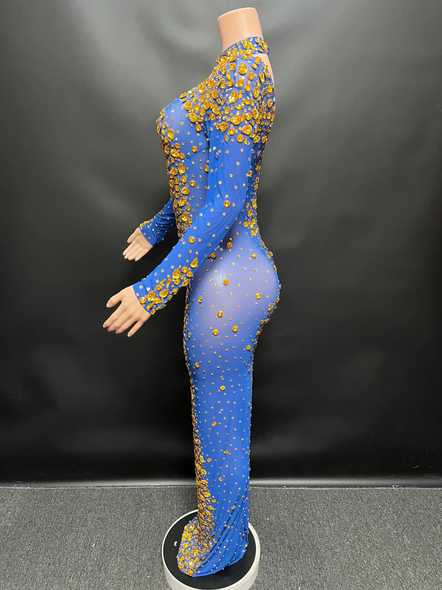 Certified Gem Dress(Blue + Gold Diamonds)