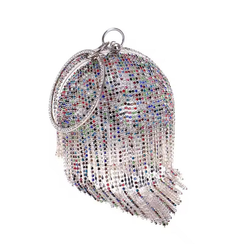 RHINESTONE BALL DESIGN CLUTCH PURSES