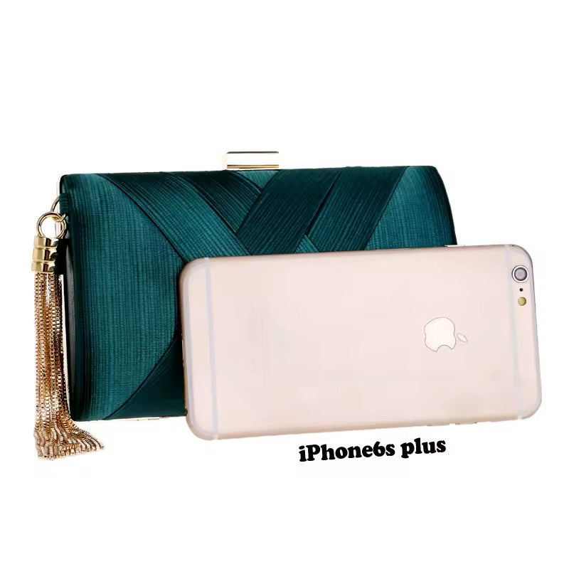 SATIN CRISS CROSS CLUTCH BAGS