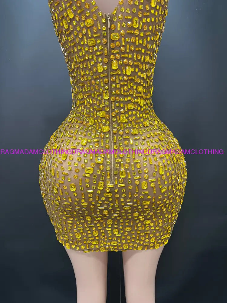 Ashanti(Gold) Mini Dress