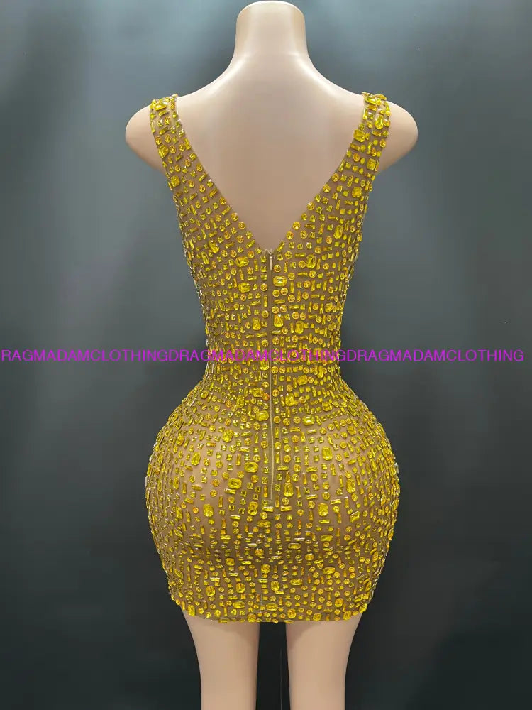 Ashanti(Gold) Mini Dress