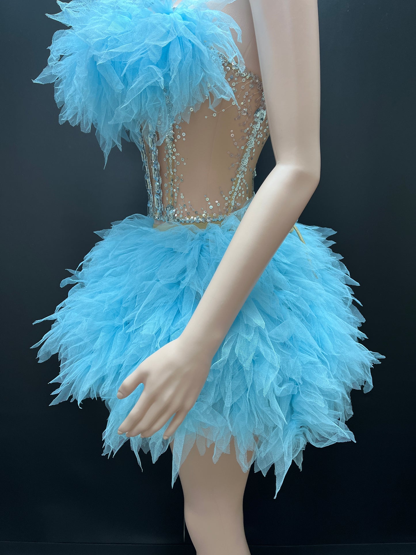 AMBER Tulle Mini Dress (Blue)