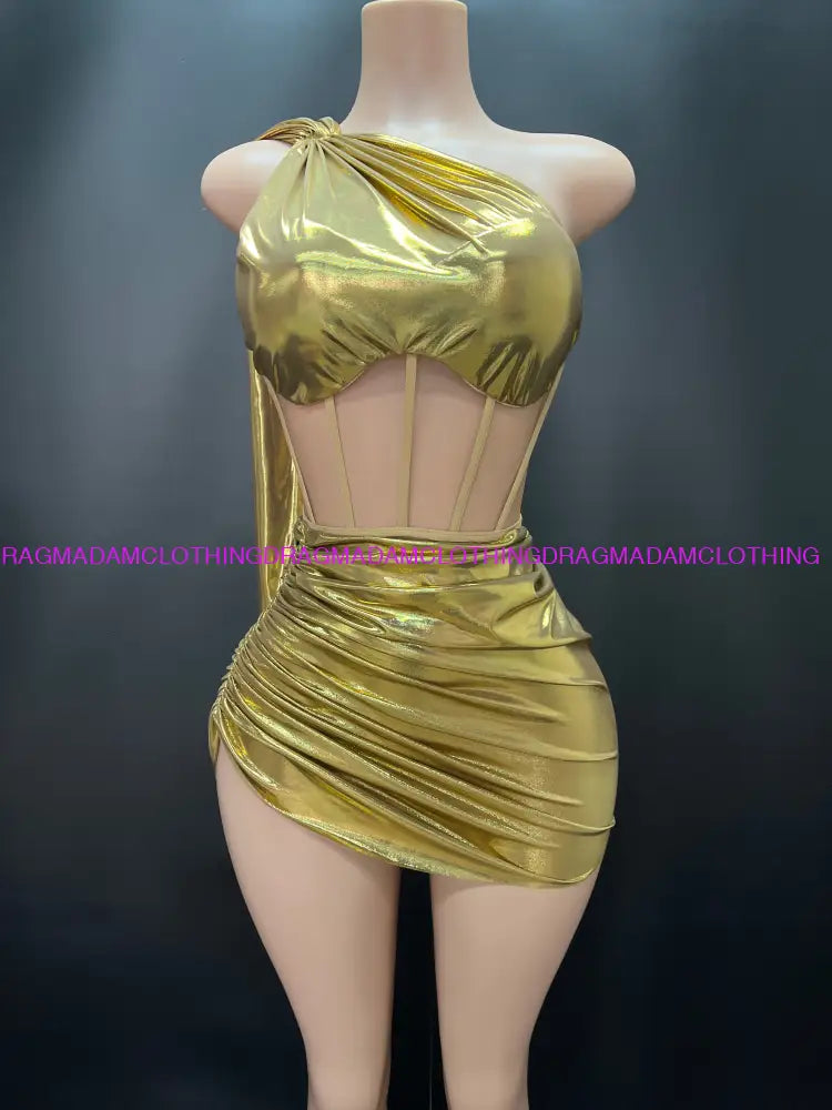 Billie Glam Dress(Gold) One Size(S-L) Mini Dress