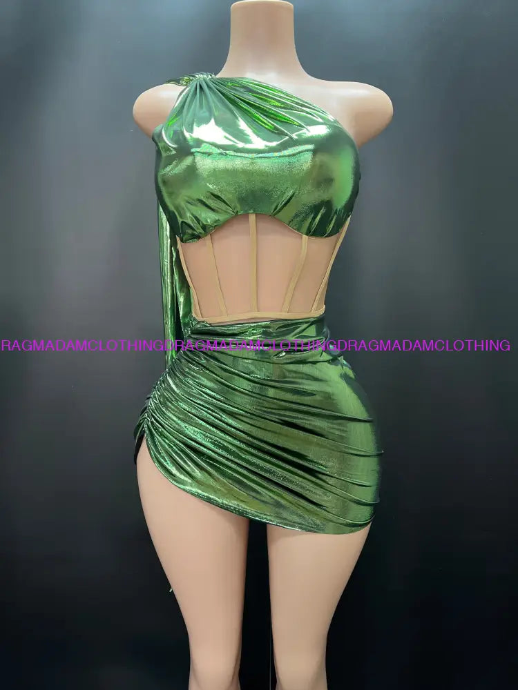 Billie Glam Dress(Green) One Size(S-L) Mini Dress