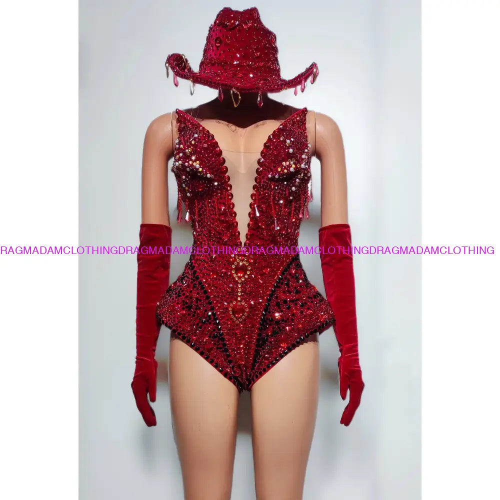 Bling Rodeo Queen S / Red One Pieces/Leotards