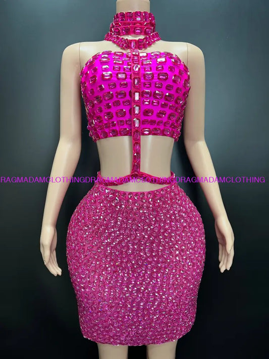 Bohemian Diamond Empress (Fuchsia) S Skirt Set