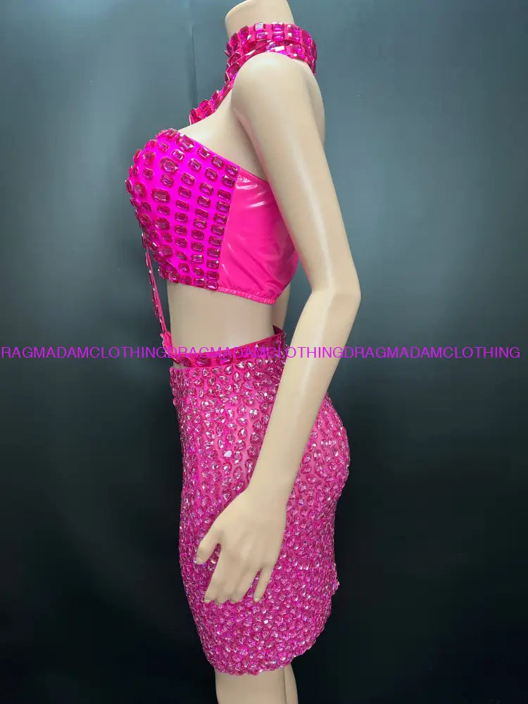 Bohemian Diamond Empress (Fuchsia) Skirt Set