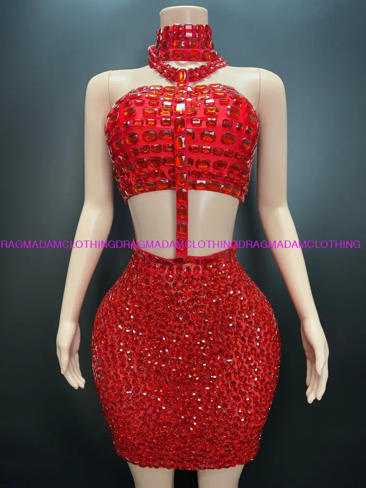 Bohemian Diamond Empress (Red) S Skirt Set