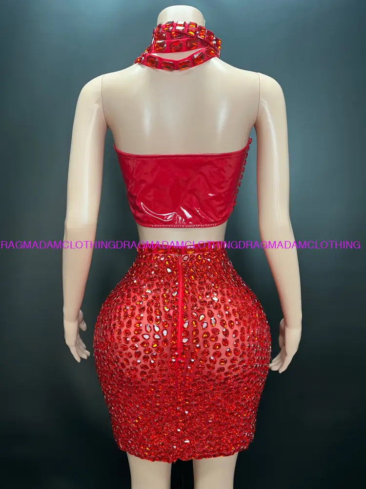 Bohemian Diamond Empress (Red) Skirt Set