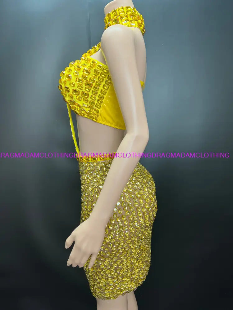 Bohemian Diamond Empress (Yellow/Gold) Skirt Set