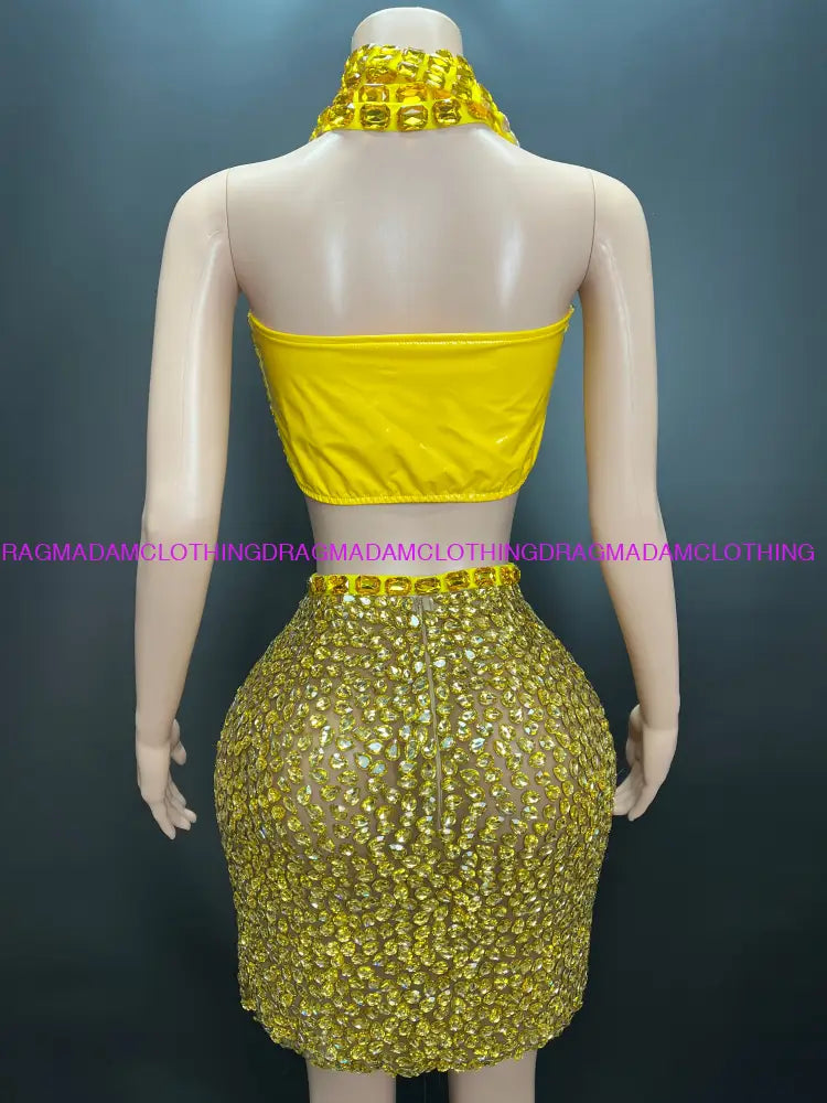 Bohemian Diamond Empress (Yellow/Gold) Skirt Set