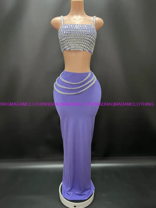 Bohemian Diamond Queen(Skirt Set) (Purple) S Set