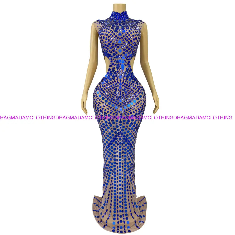 Dia-Mirror (Blue) L Maxi Dress