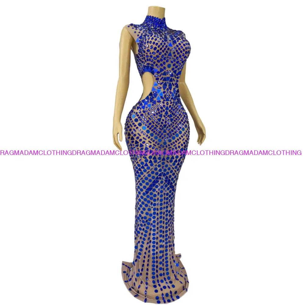 Dia-Mirror (Blue) Maxi Dress