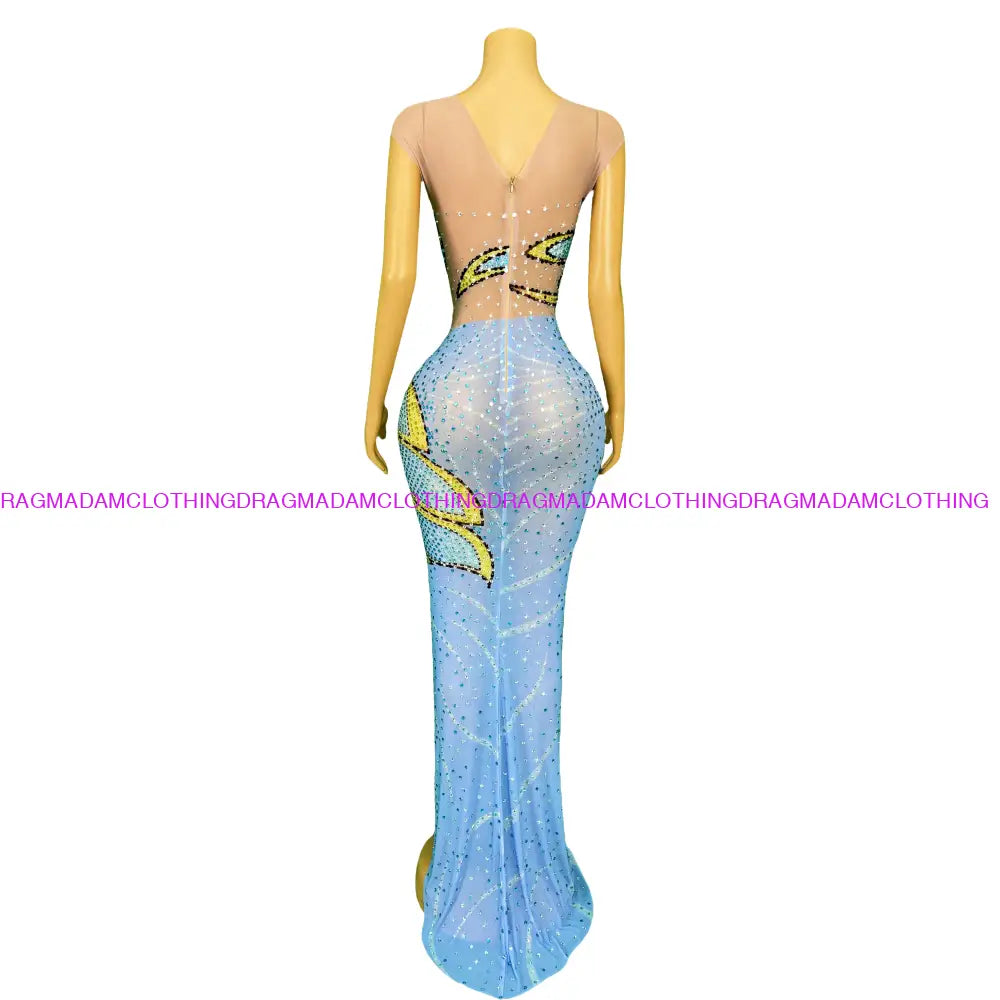 Diamond Aroma(Blue) Maxi Dress