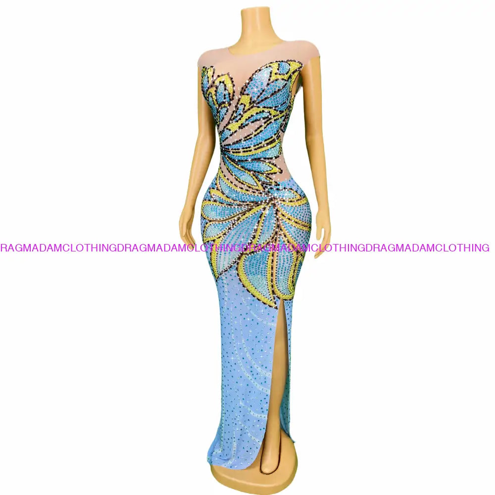 Diamond Aroma(Blue) Maxi Dress