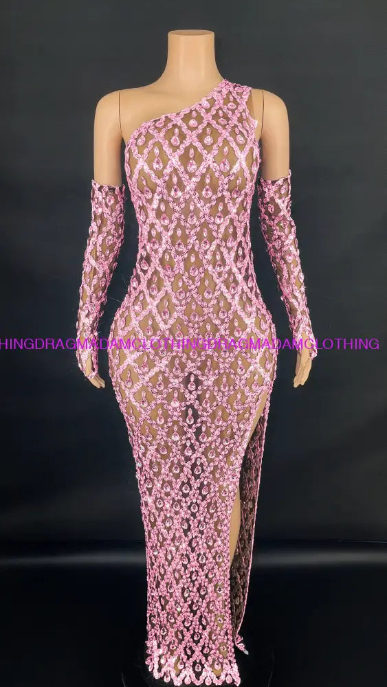 Diamond Desire (Pink) S Diamond Dress