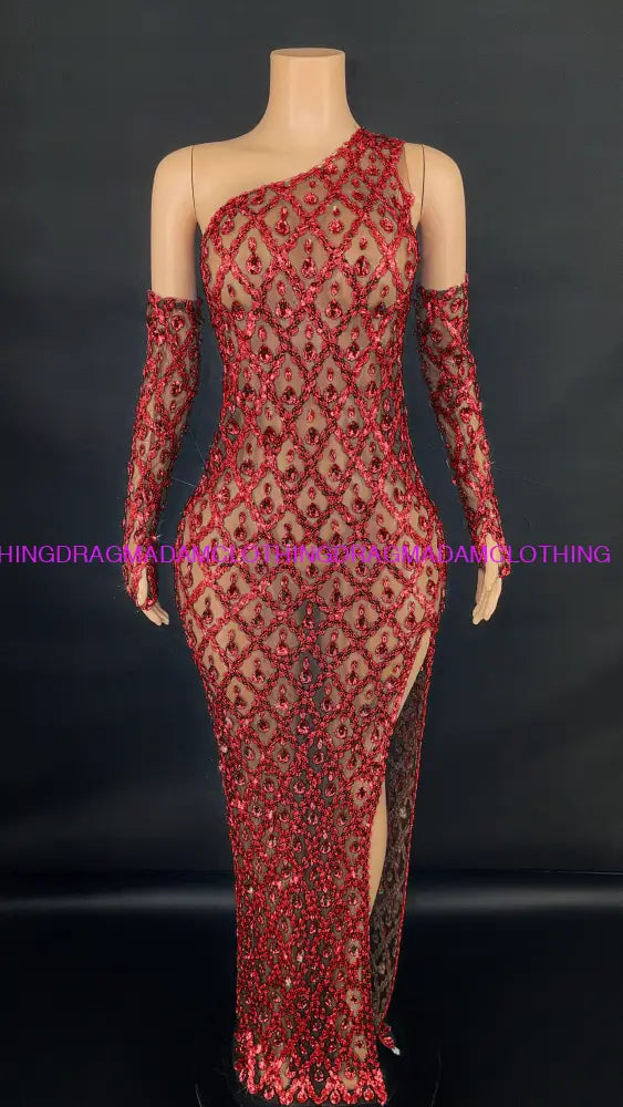 Diamond Desire (Red) S Diamond Dress