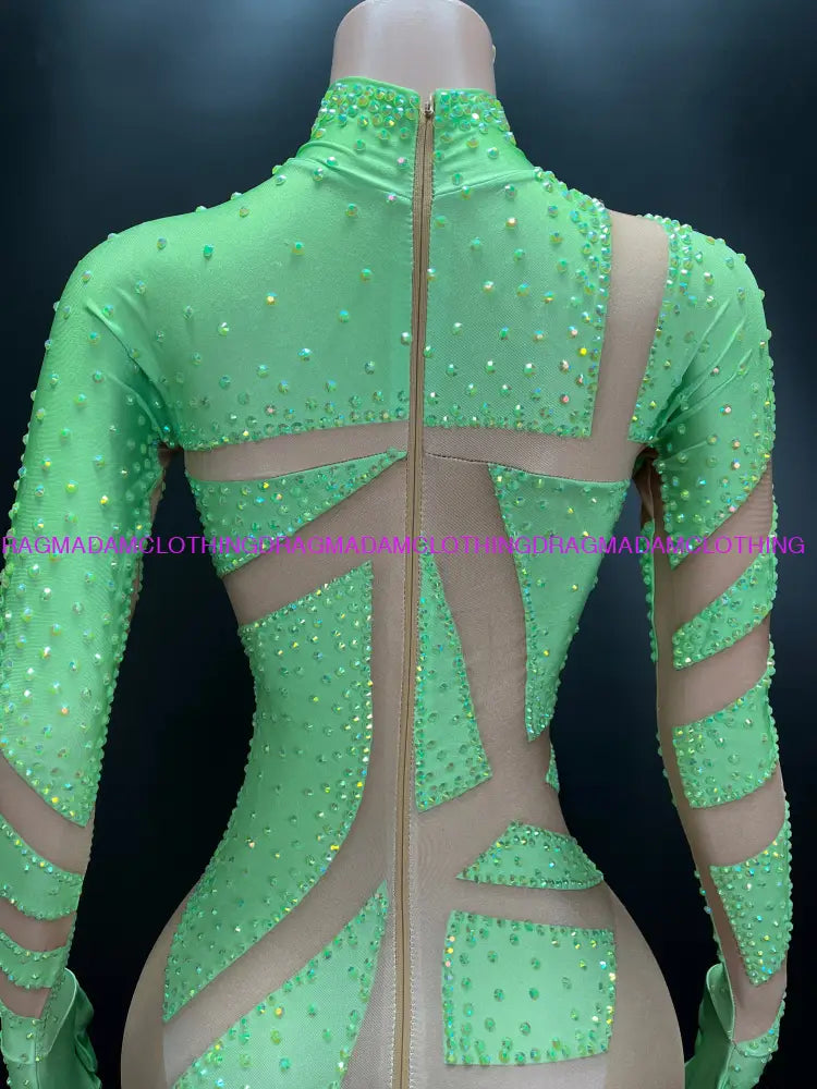 Diamond Ecstasy Bodysuit(Green) Jumpsuits/Bodysuits