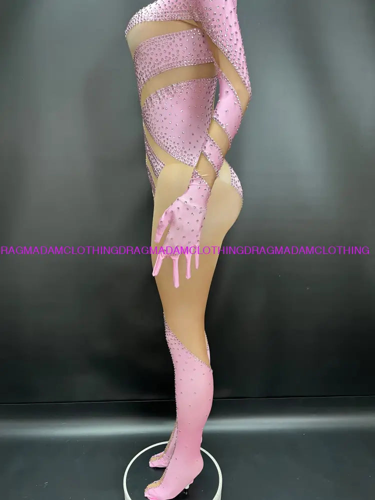 Diamond Ecstasy Bodysuit(Pink) Jumpsuits/Bodysuits