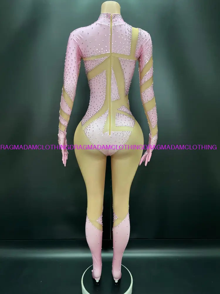 Diamond Ecstasy Bodysuit(Pink) Jumpsuits/Bodysuits