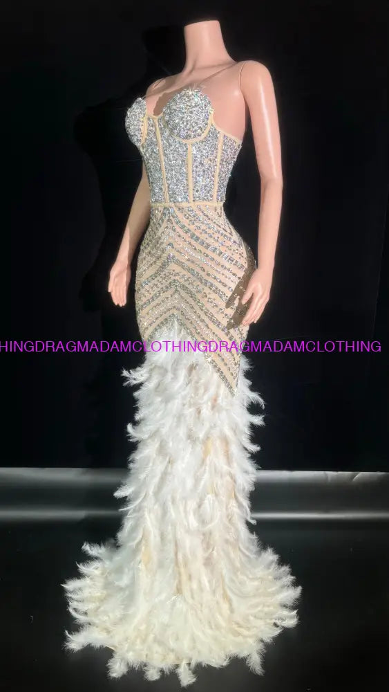 Diamond Elegance Feather Gown Gowns