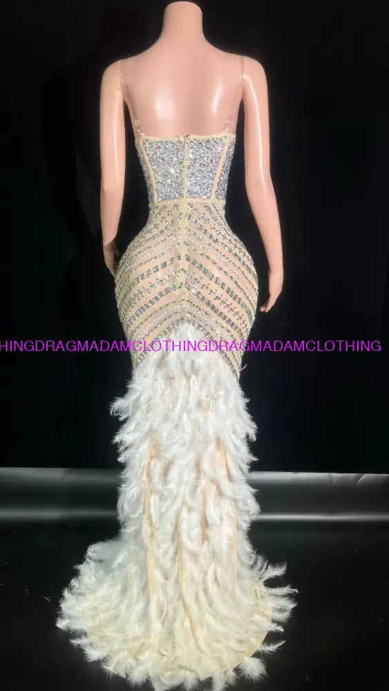 Diamond Elegance Feather Gown Gowns