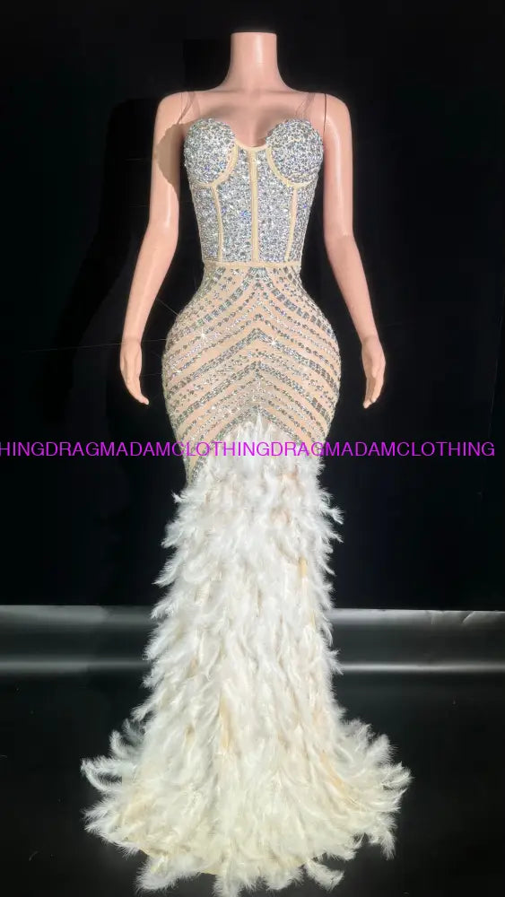 Diamond Elegance Feather Gown S Gowns