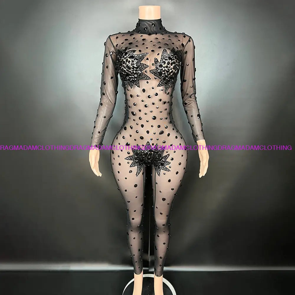 Diamond Empress(Black) Medium Jumpsuits/Bodysuits