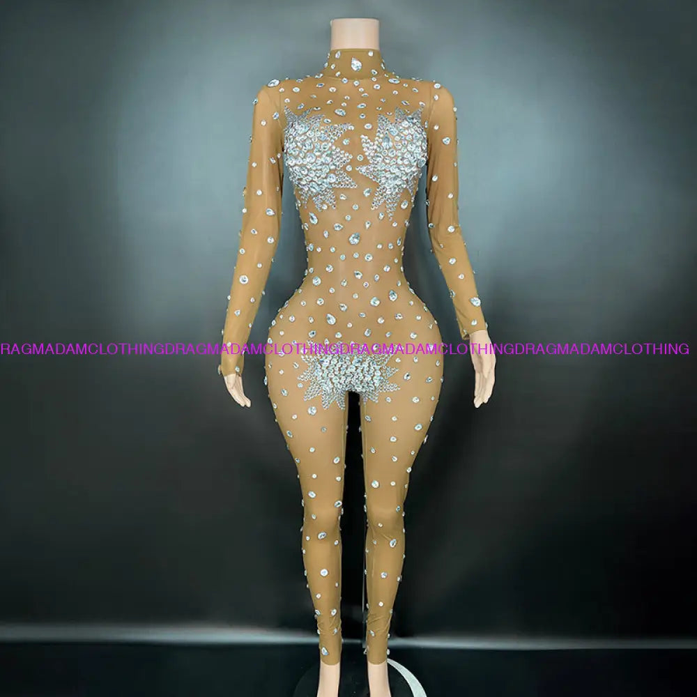 Diamond Empress(Nude) Medium Jumpsuits/Bodysuits