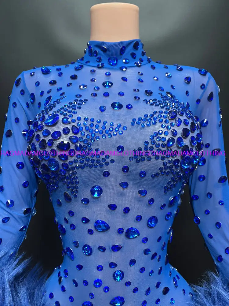 Diamond Goddess(Blue) Jumpsuits/Bodysuits