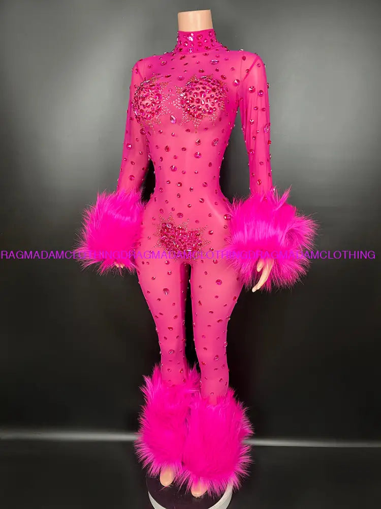 Diamond Goddess(Fuchsia) Jumpsuits/Bodysuits