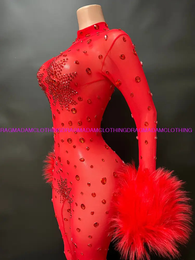 Diamond Goddess(Red) Jumpsuits/Bodysuits