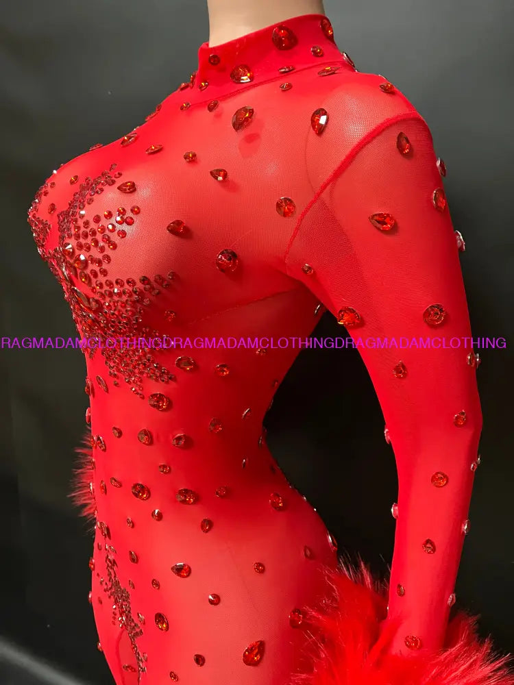 Diamond Goddess(Red) Jumpsuits/Bodysuits