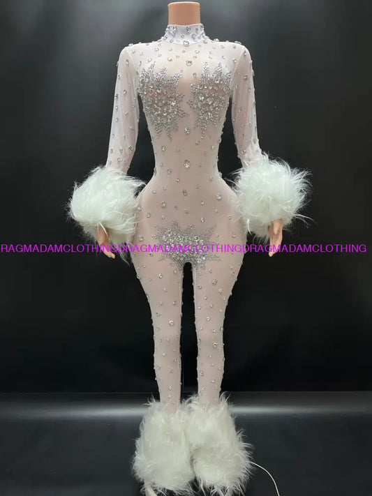 Diamond Goddess(White) Medium Jumpsuits/Bodysuits