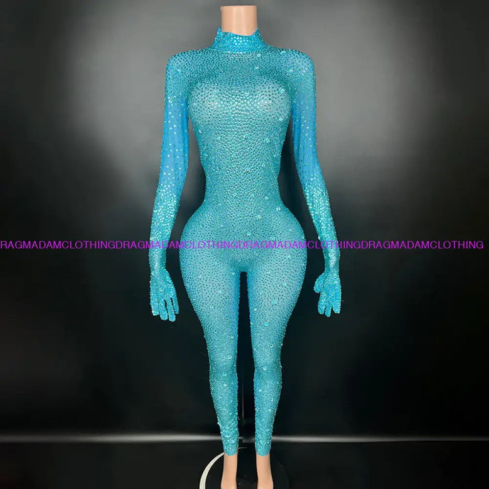 Diamond Kors(Blue) Medium Jumpsuits/Bodysuits