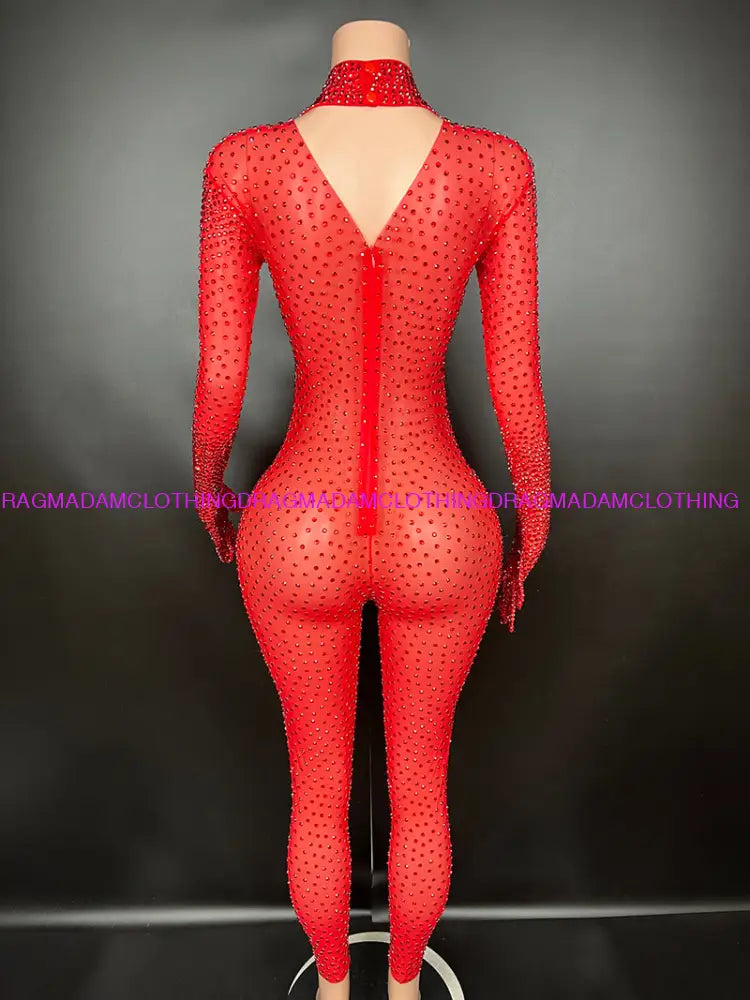 Diamond Kors(Red) Jumpsuits/Bodysuits