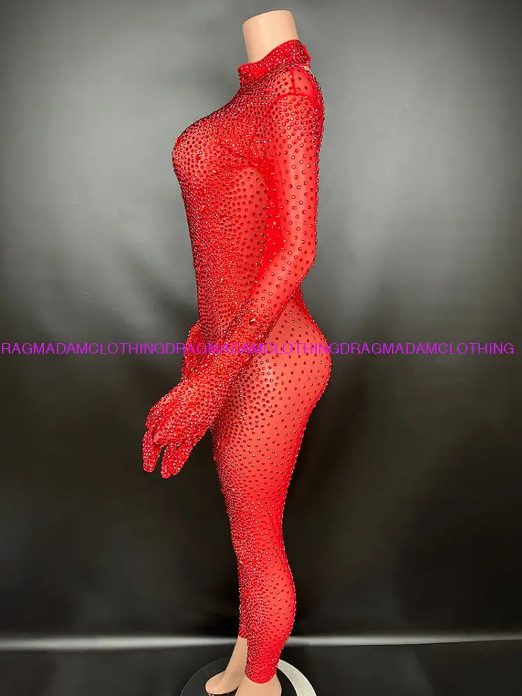 Diamond Kors(Red) Jumpsuits/Bodysuits