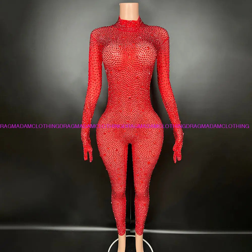 Diamond Kors(Red) Medium Jumpsuits/Bodysuits