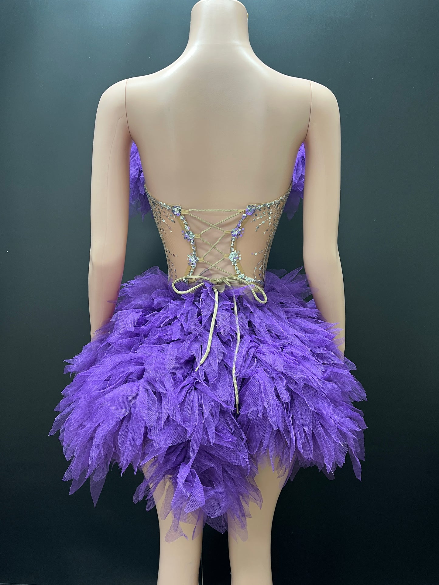 AMBER Tulle Mini Dress (Purple)