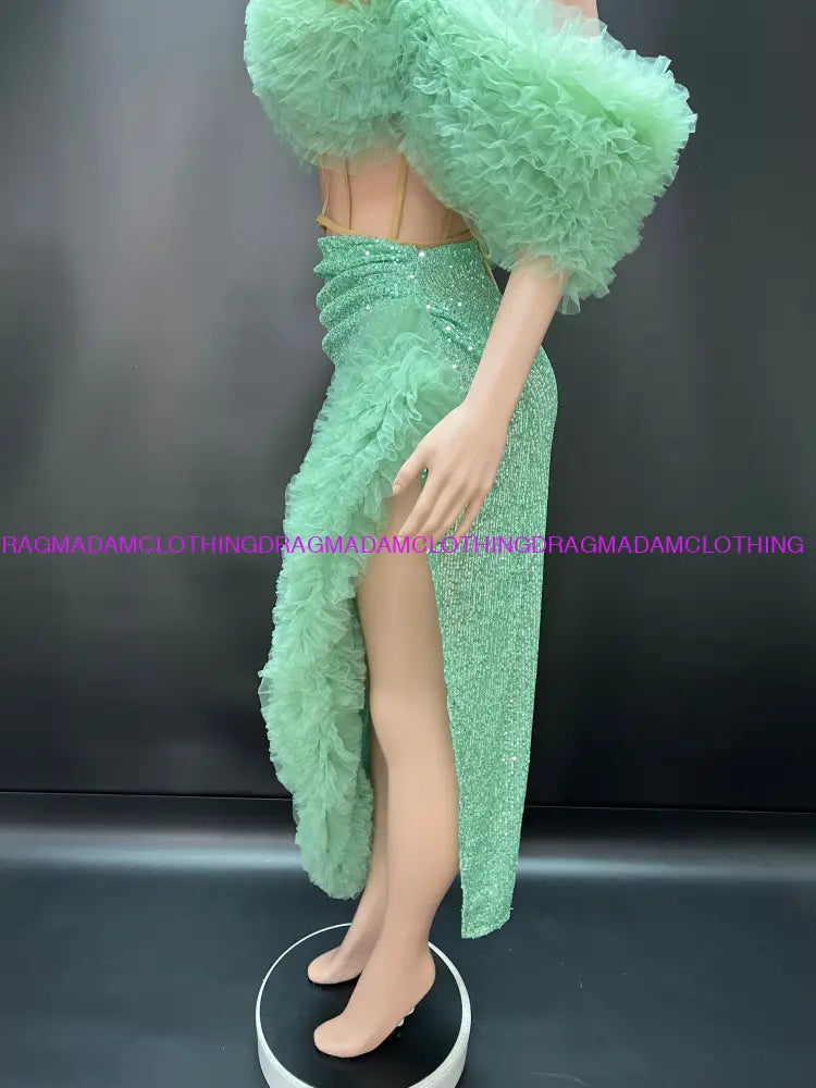 Mandy Glam(Green) Skirt Set