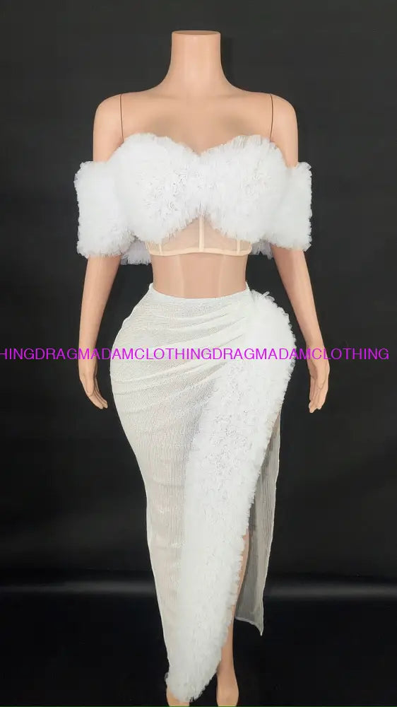 Mandy Glam(White) One Size(S-L) Skirt Set