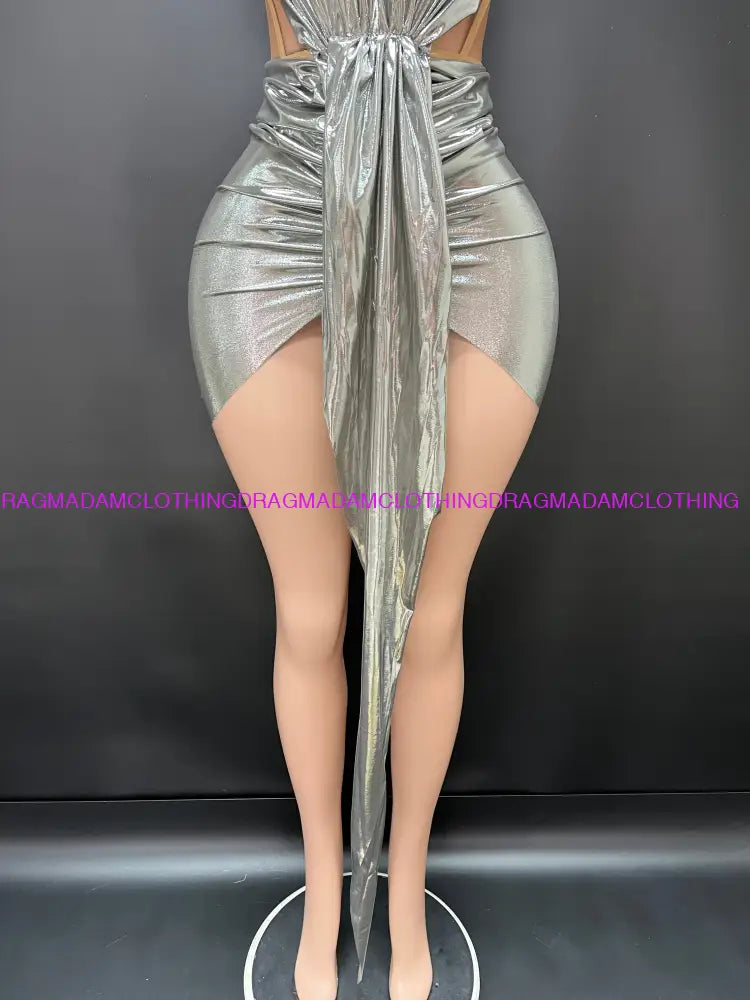 Moonlight Sparks (Silver) Mini Dress